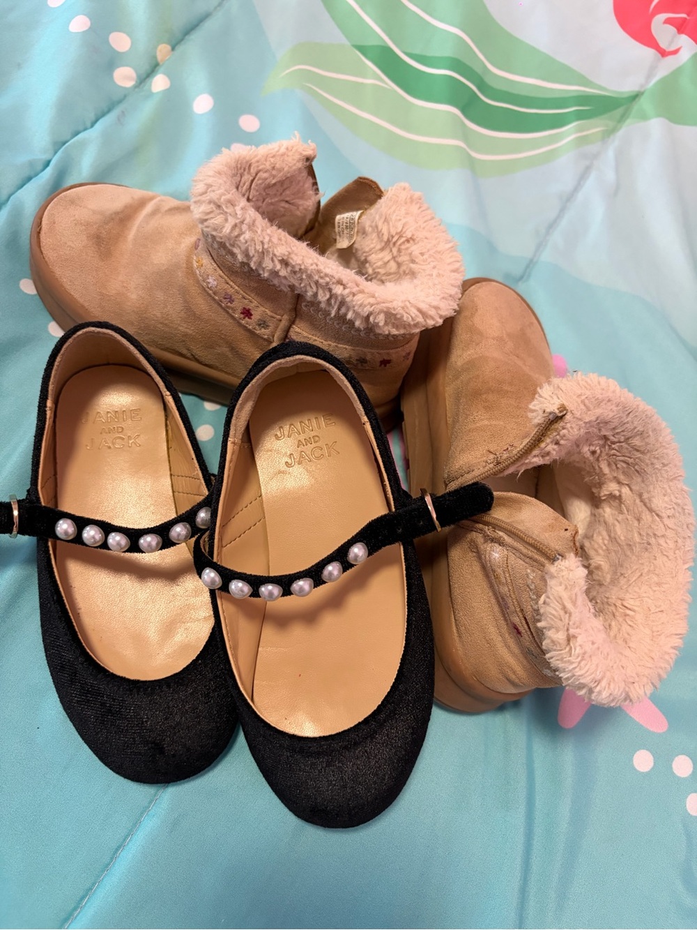 Janie and Jack Black Pearl-Strap Mary Janes